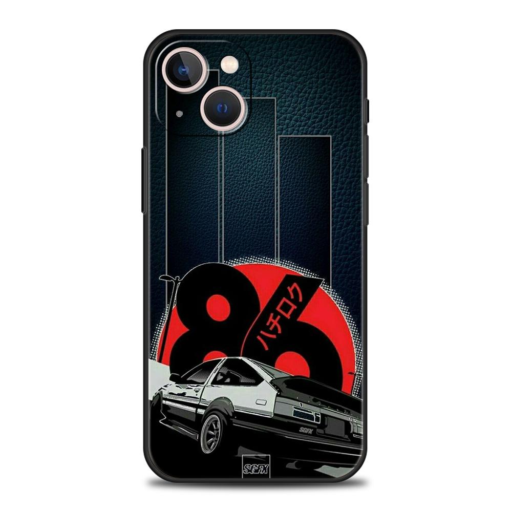 Initial D AE86 Phone Case for iPhone 16 15 14 13 12 Pro Max 11 Pro Max 7 8 Plus XS XR Shockproof Soft Shell Capas Bag TPU