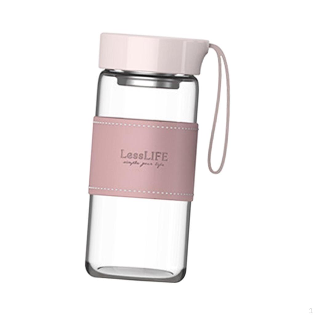 Tragbare Teeflasche Wasserflaschen 480ml Auslaufsicherer Becher Rutschfeste Hülle für Camping Wandern