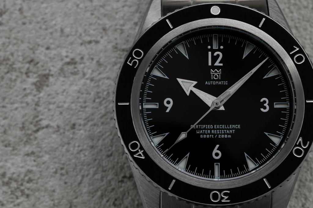 Hyakuichi 20 ATM Water Resistant Diving No Black [HYAKUICHI 101] MODEL.19 Watch, Mechanical, Date,
