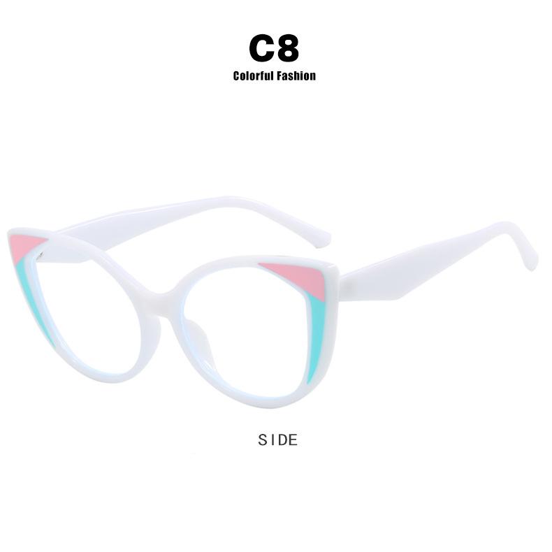 

Fashion Brand Luxury Design Retro Cat Eye Multicolored Print Frame Photochromic Anti Blue Light Custom Hyperopia Reading Glasses 3.75