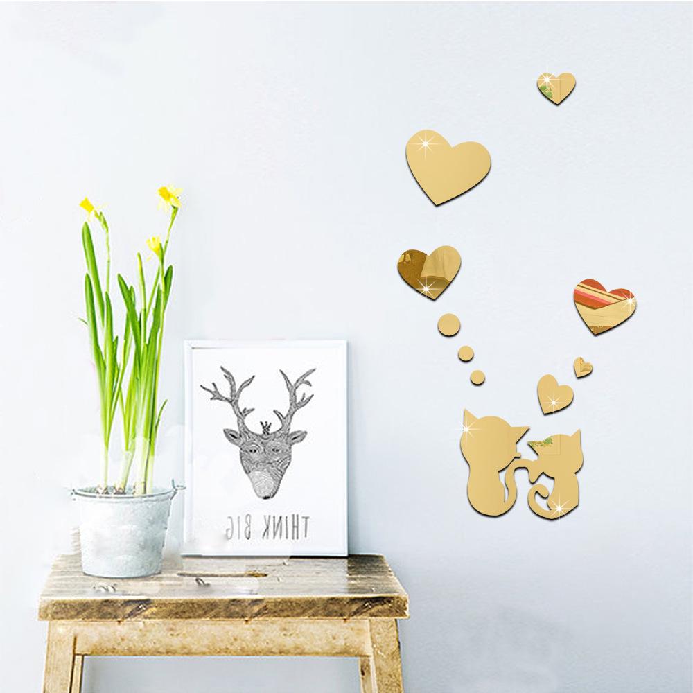 JM025-031 Drei Kätzchen 3D Glänzende Spiegelaufkleber