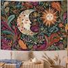 VIKAMA Vintage Sun Moon Bohemian Tapestry Wall Hanging Home Decor Mural Machine Washable Easy Care Fabric Dorm Friendly