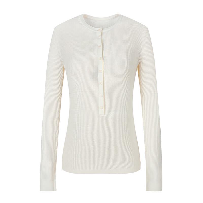Less 2025 Spring Wool Round Neck Slim Fit Pullover