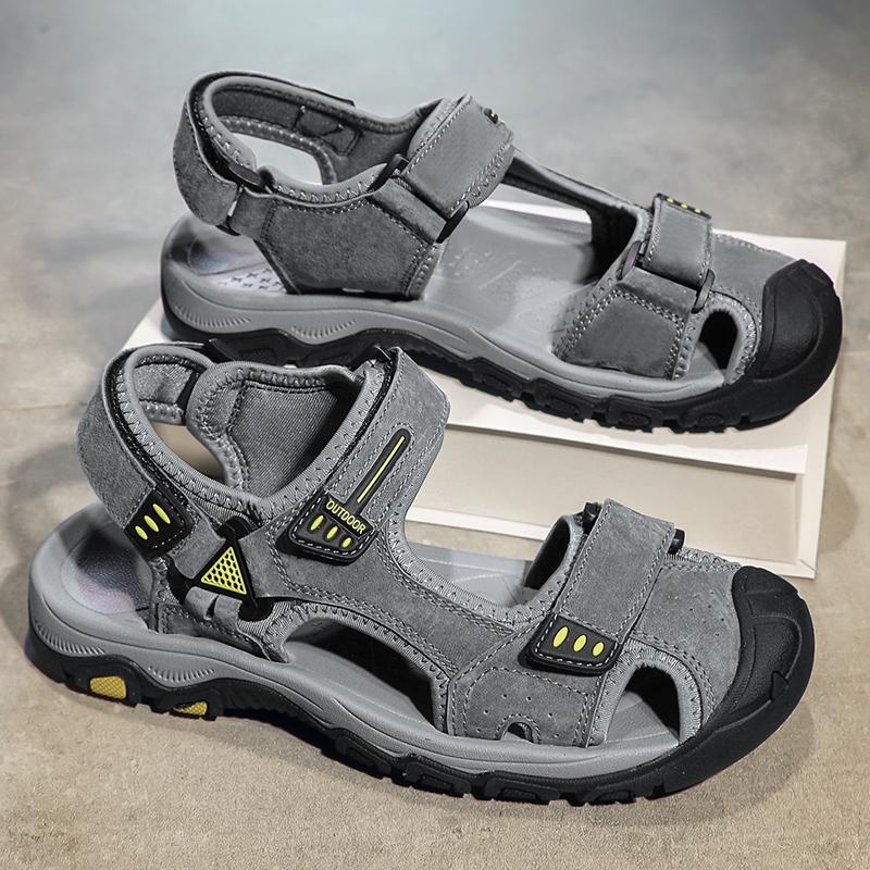 Summer Men's Sports Sandals Outdoor Light Hiking Shoes Closed Toe Non-slip Waterproof Water Shoes Adjustable Men's Slippers