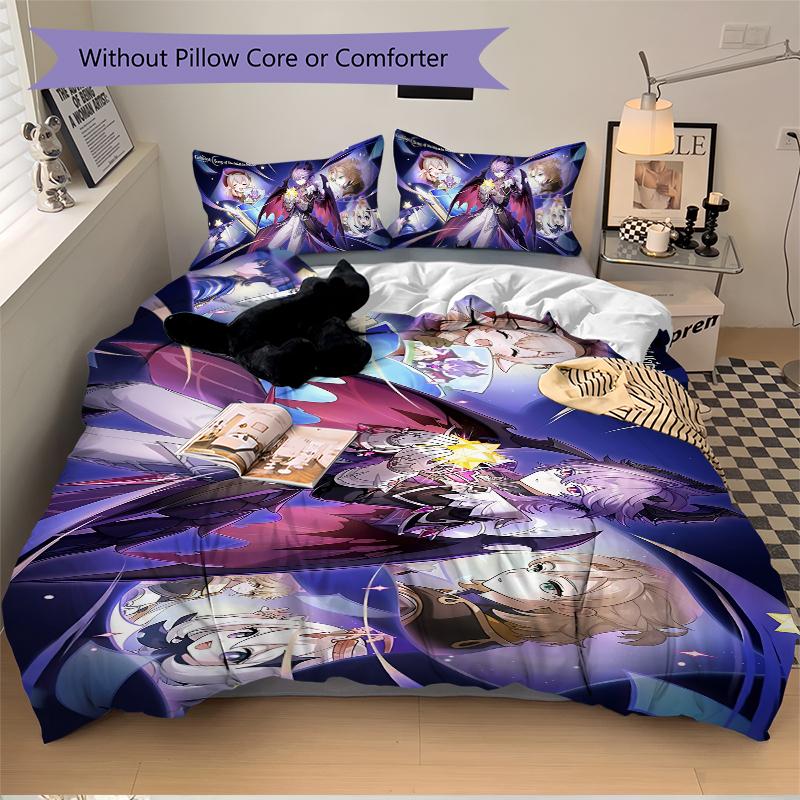 3Pcs Fantasy Heroes Starlight Bedding Set Soft Fabric Duvet Cover Pillowcases Christmas Xmas Halloween Gift 1 Duvet Cover 2 Pillowcase S110