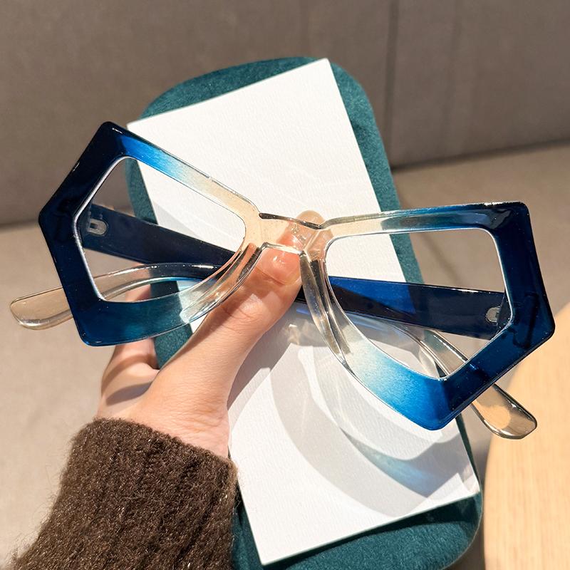 Fashion Large Frame Irregular Presbyopia Glasses Retro Polygonal HD Anti-blue Light Reading Glasses Woman Men's Glasses
