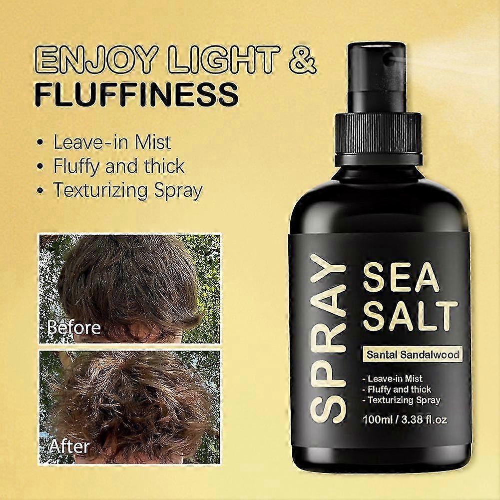 1-3X 100ml Sea Salt Sea Salt Hair Spray for Men Hair Texturizing Spray for Volume & Beach Waves, Hair Styling Products