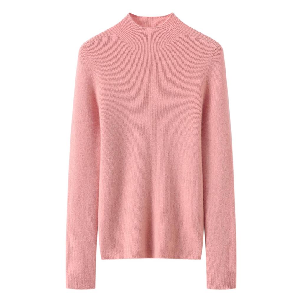 Lekasha Women's Striped Seamless Cashmere Knitwear - High Neck Autumn/Winter Top