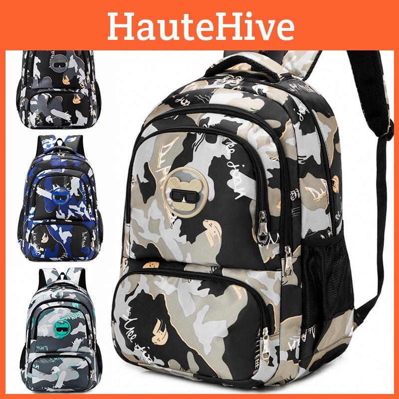 Printed Travel Backpack Fashionable Wear Resistant Student Schoolbag