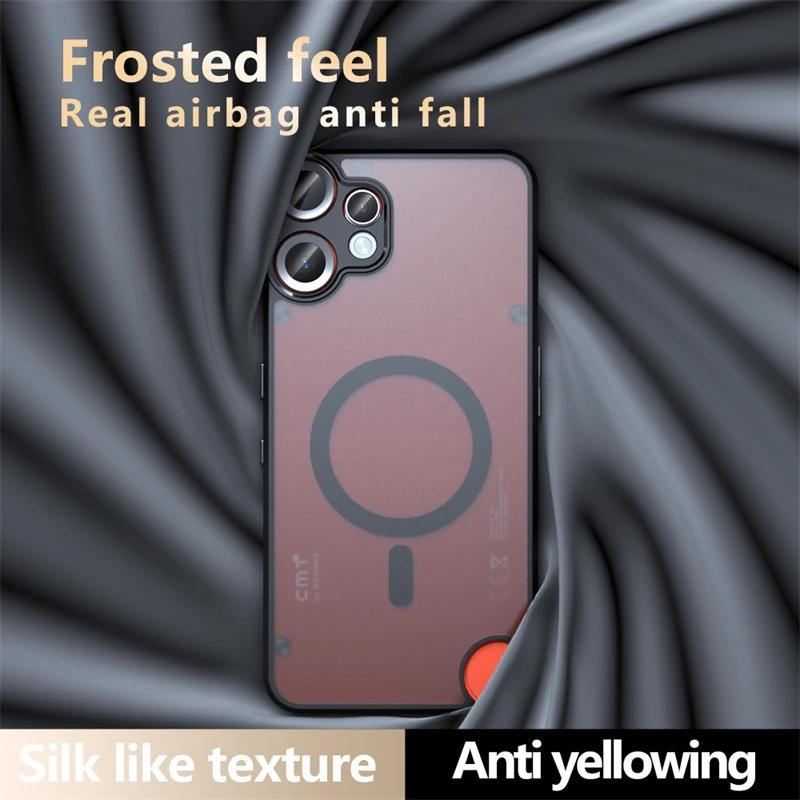 For Nothing CMF Phone 2 Pro Magsafe Magnetic Acrylic Matte Case For CMF Phone 2 Pro Shockproof Transparent Cover Hard Bumper