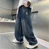Forår Efterår Teenager Drenge Jeans Mode Løse Lige Denim Bukser Til 4-14 År Børn Afslappet Tøj Børn Udendørs Bukser