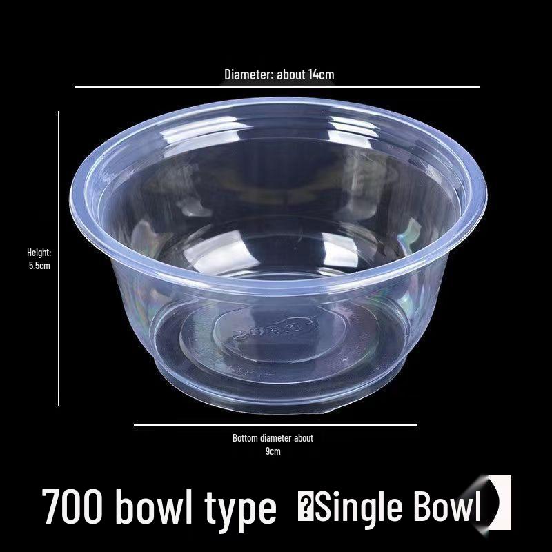 Durable Clear Disposable Plastic Bowl - High Temp Resistant, Perfect for Home & Commercial Use, No Lid Required