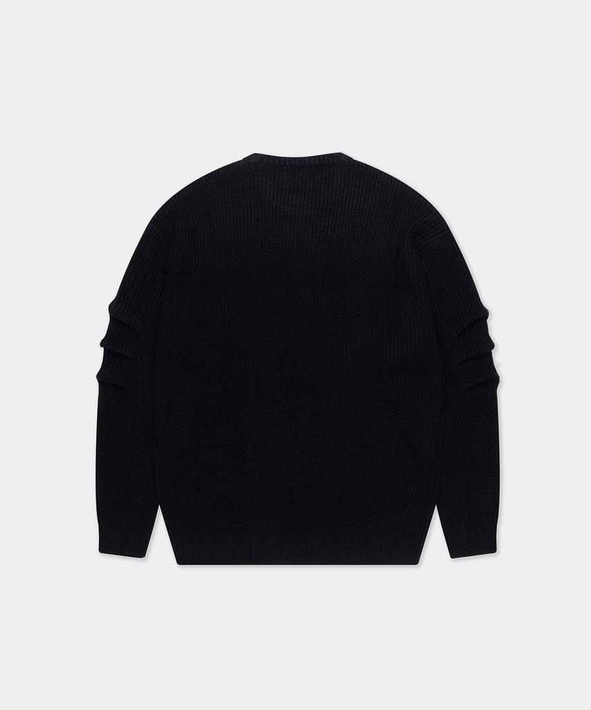 ZENSAI Oversized Crew Neck Knit Black