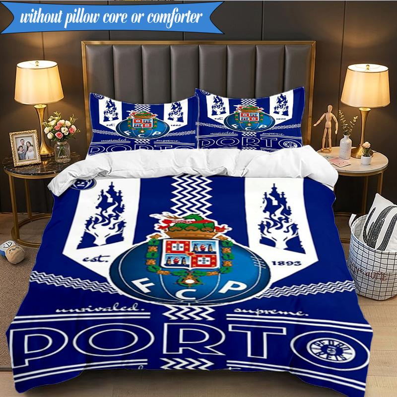 3PCS Fc Space Emblem Printed Soft Bedding Set,Including 1pc Duvet Cover And 2pcs Pillowcases Perfect for Bedroom, Dormitory, Fan gift