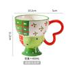 Hand-Painted Relief Goblet Household Ceramic Cup Drinking Cup Coffee Cup Cute Milk Oat Cup