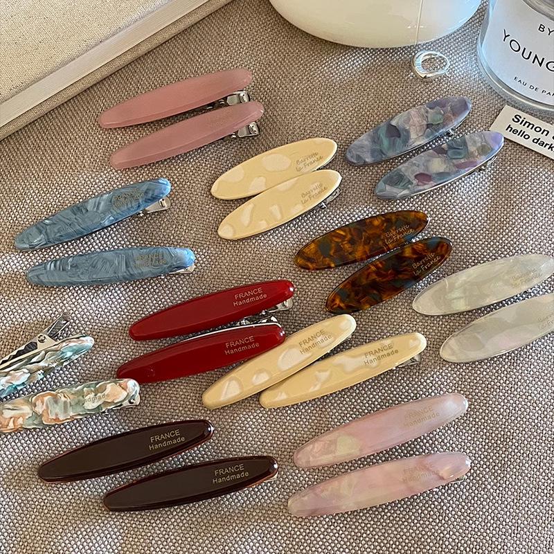 Korean Style Acetate Duckbill Hair Clip: Retro Simple Bangs Accessory for Women
