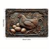 2d Flat 30*20cm, Contemporary Wooden Wall Art, Mother Hen with Eggs, Suitable for Home, Kitchen, Farm, Restaurant, Decorative Wall Poster.
