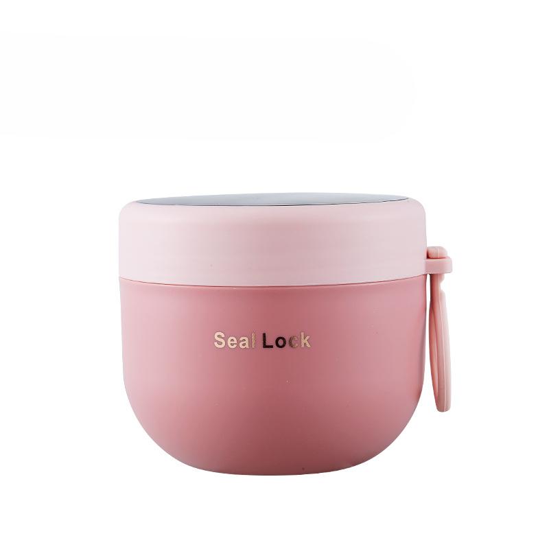 600ML Overnight Oat Container Insulated Oatmeal Cup Microwaveable Milk Cups Lid Spoon Leakproof Soup Breakfast Storage Container
