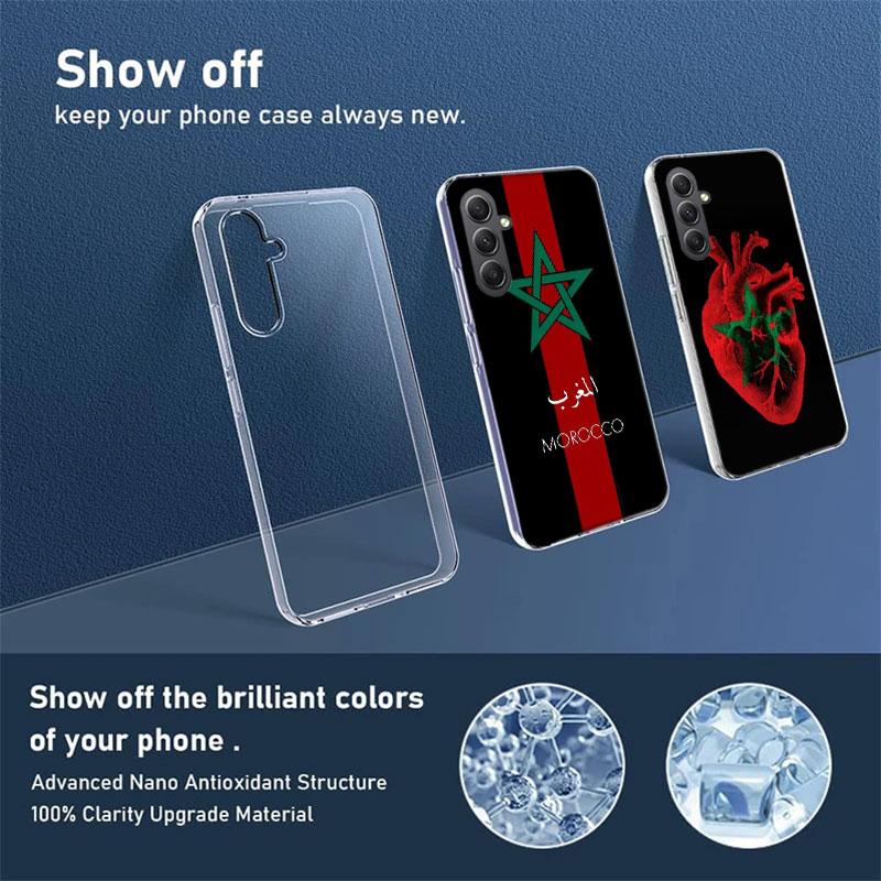 Morocco Flag Soccer Phone Case For Samsung A16 A26 A36 A56 A17 A03S A04S A02S A05S A50S A30 A20 A70S A40 A21 Galaxy Note 20 10 9