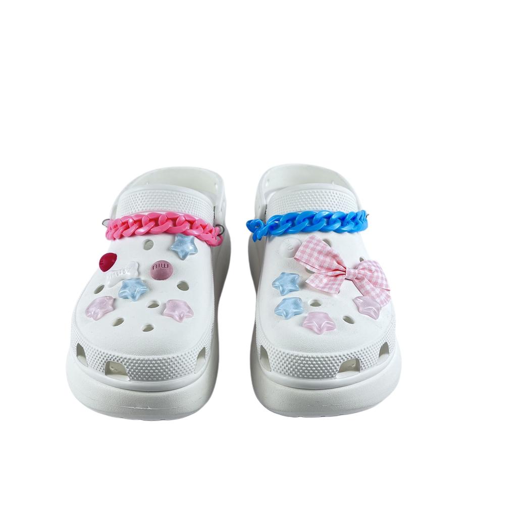 Crocs Crush Clog EVA Colourful Star Miracle Fashion and Versatile Comfortable and Casual Hole Shoes for Men and Women White