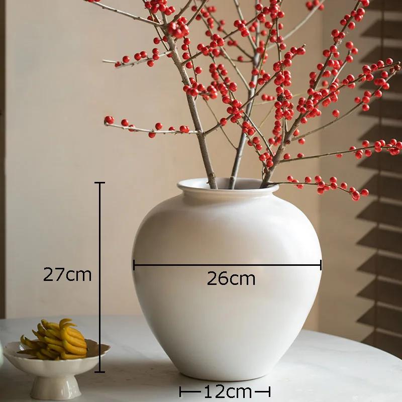 Creative White Ceramic Vase Minimalism Flower Pots Desk Decoration Flowers Arrangement Floral Vases Room Aesthetic Decor