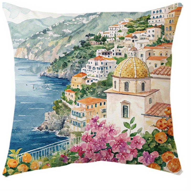 

Mediterranean lemon themed pillowcaseSuitable for sofa car bedroom decorative cushion cover pillow cover 16x16Inch