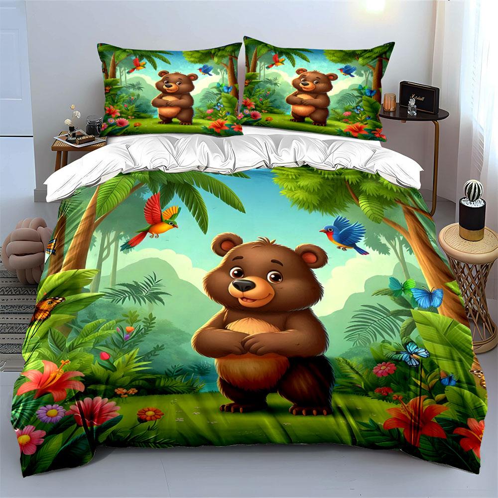 Playful Forest Teddy Bliss. Bedding Sets Duvet Covers Pillowcases(1* Duvet Cover 2* Pillowcases Without Duvet Insert)