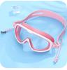 Large Frame Plated Waterproof Anti-Fog Swimming Goggles with One-Piece Earplugs for Men and Women