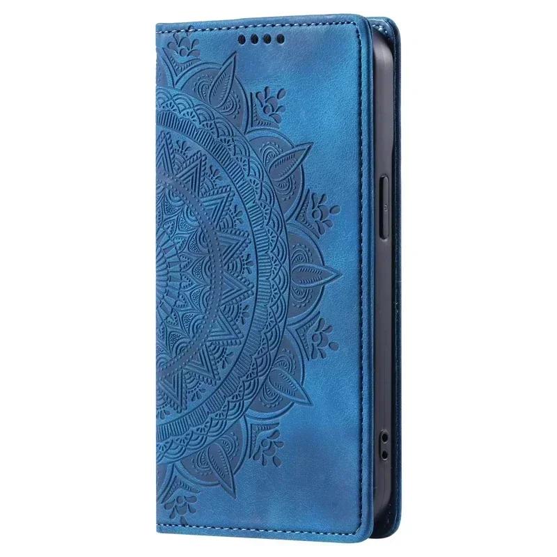 For Motorola Moto G85 G55 G35 5G Case Mandala Leather Magnetic Case On For MOTO G 84 G34 G54 Power G14 G04 G24 Flip Cover Funda