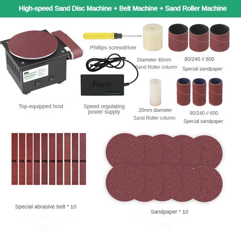 3-In-1 Small Electric Sanding Machine Household DIY High Speed Orbital Sander Portable Desktop Sharpening Tool