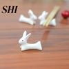 Chopsticks Stand Storage Rack Reused Beautiful Food Grade Rounded Corners Stable Kitchen Gadgets Anti-dirty White Ceramic Little Rabbit Chopstick Rest
