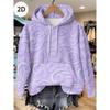 Womens Oversized Hooded Long Sleeve Sweatshirt With Floral Plaid Print Comfortable Breathable Casual Top