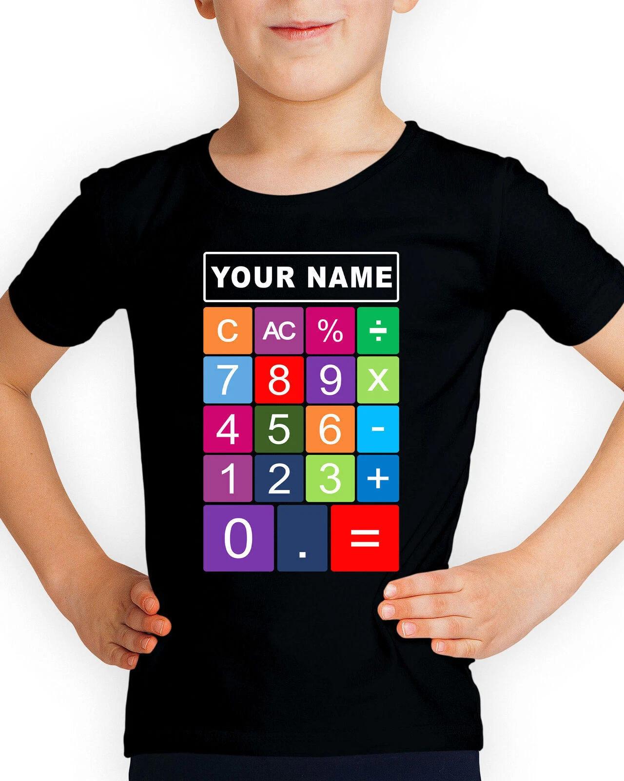 Personalised Your Name Numbers Maths Day School Teacher Kids T-Shirts #DNE 150