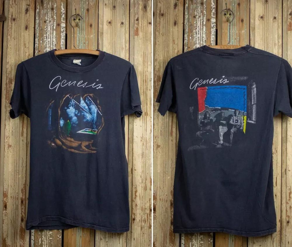 Vintage Style Genesis Concert  80s Black Shirt Unisex T-Shirt S