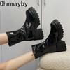 Punk Style Woman Knee-High Boots Zipper Fashion Patent Leather Long Booties  New Autumn Winter High Heel Ladies Shoes