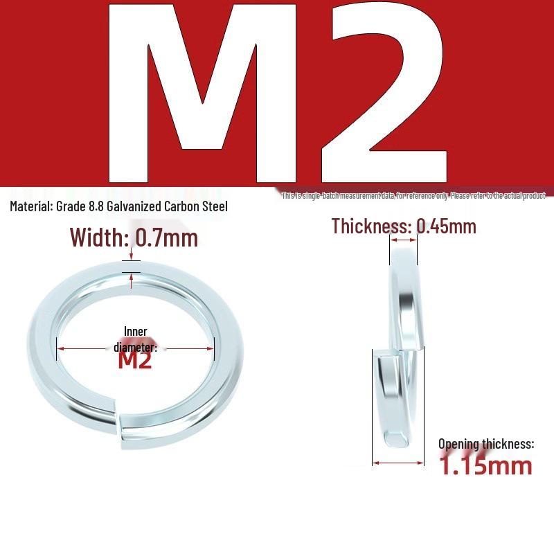 Grade 8.8 Galvanized Open Coil Spring Washer, M3-M30mm
