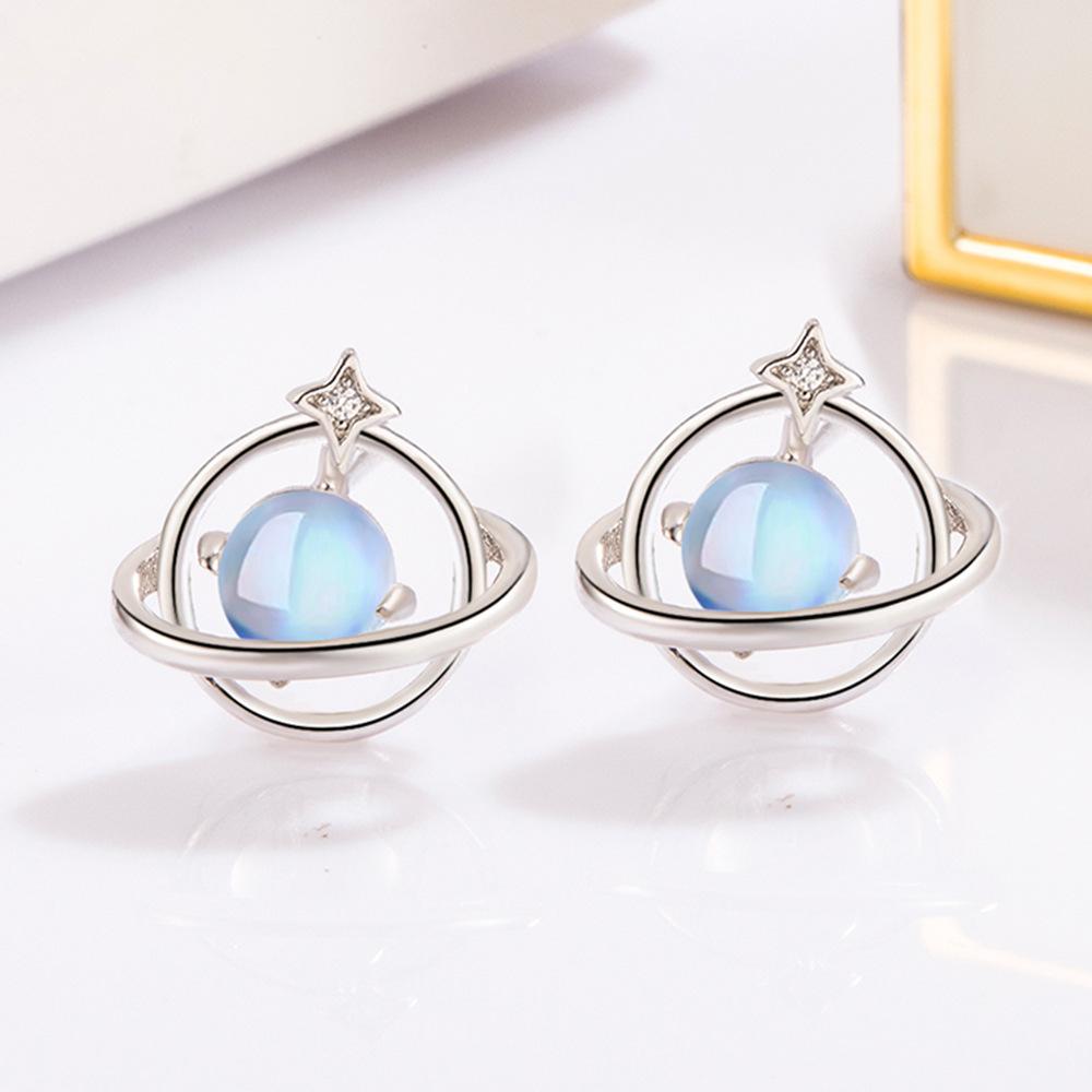 

Серьги-колье с лунным камнем и планетой, модный темперамент в стиле Dream Planet, женские легкие роскошные ювелирные изделия