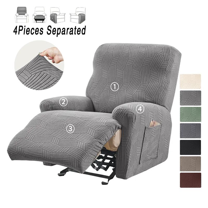 Jacquard Split Recliner Sofa Cover Elastic Anti-dirty Relax Armchair Chair Cover 1 Seater Removable Slipcover for Living Room