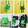 Süße grüne Frosch Plüsch Umhängetasche für Damen Cartoon-Figur Crossbody Tasche mit Reißverschluss