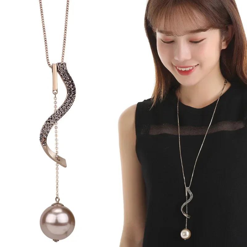 Long Necklaces & Pendants Vinatge Blue Square Necklace for Women Fashion Collier Femme