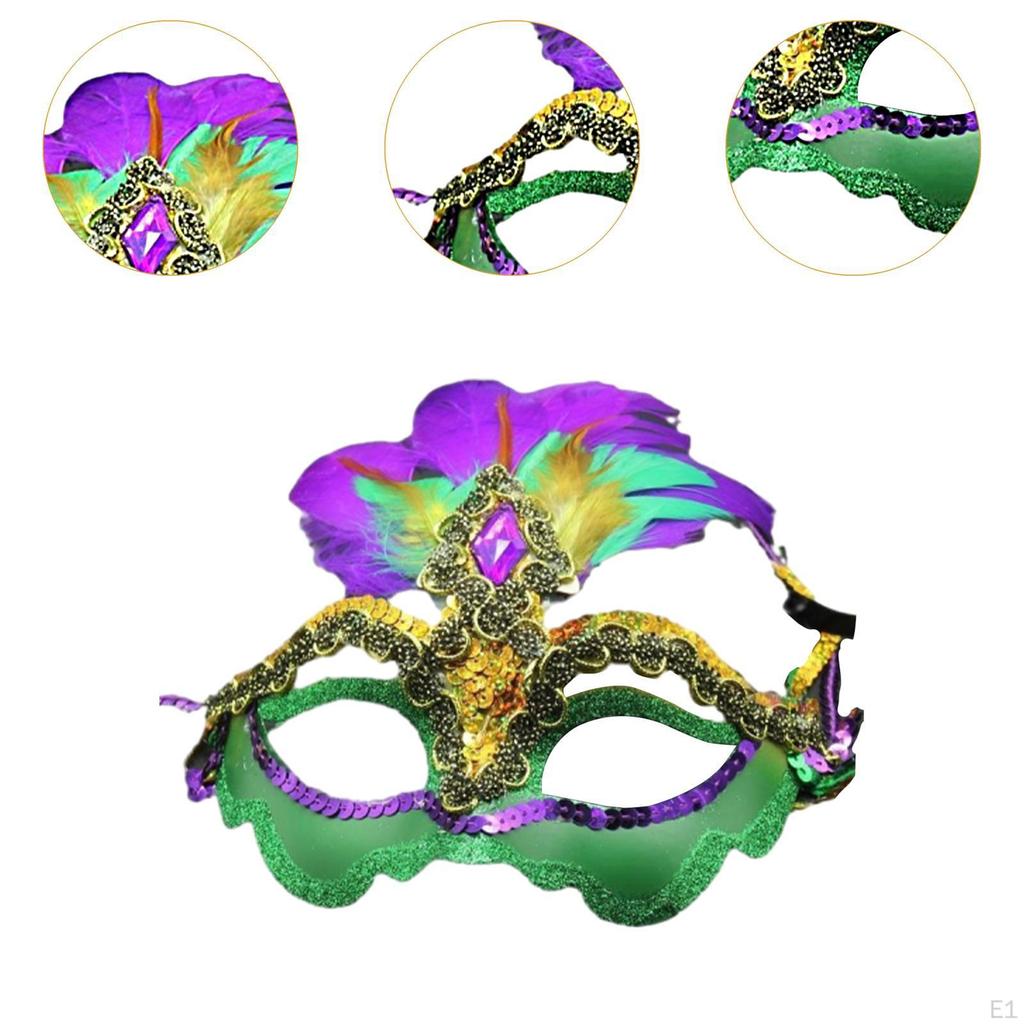 Feather Masquerade Mask Halloween Costume for Party Prom Mardi Gras Events