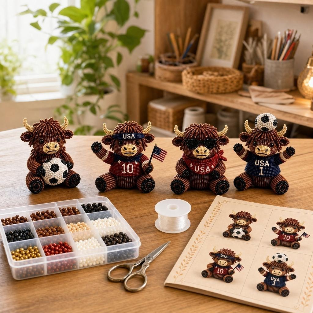 DIY Animal Bead Kit with Instruction Manual Handcrafted Jewelry Art Set for Creative Beading Projects and Craft Activities for Beginners and Kids