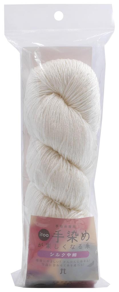Hamanaka fun to 100g 430m3313 Hand-knitted yarn, hand-dye, silk, medium-thin, COL. 51, white, skein, approx.