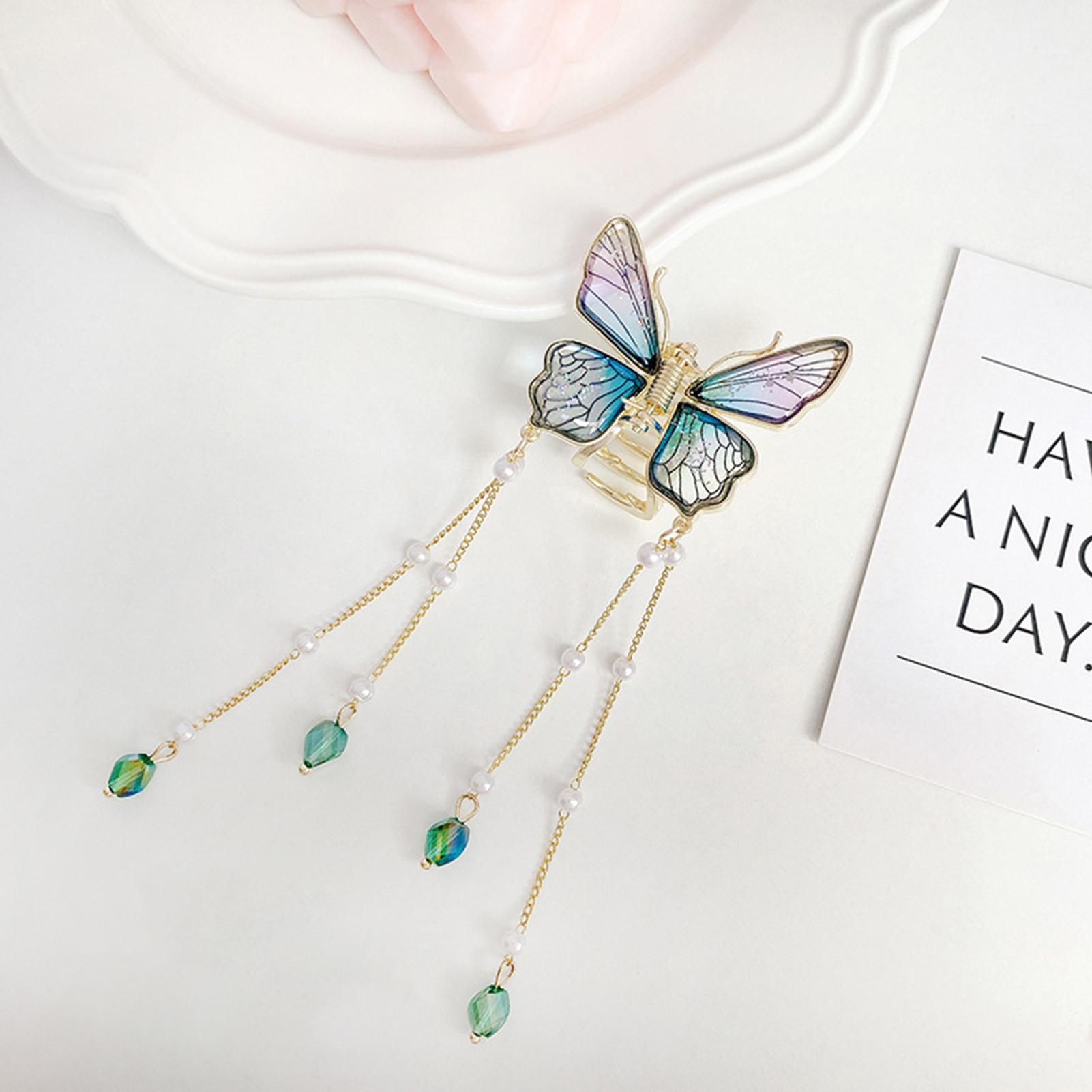 

Заколки для волос с жемчугом в виде бабочек, заколка для волос в виде бабочки, заколки-спирали для волос сзади для девочек, аксессуары для волос, новинка