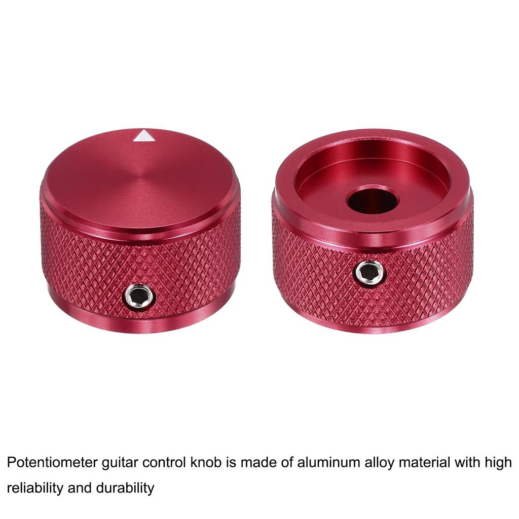 Uxcell Aluminum Potentiometer Knobs Universal Volume Tone Control Knobs for Guitar Bass Diamond Red 4-Pack 1/4" (6mm) 5/8"