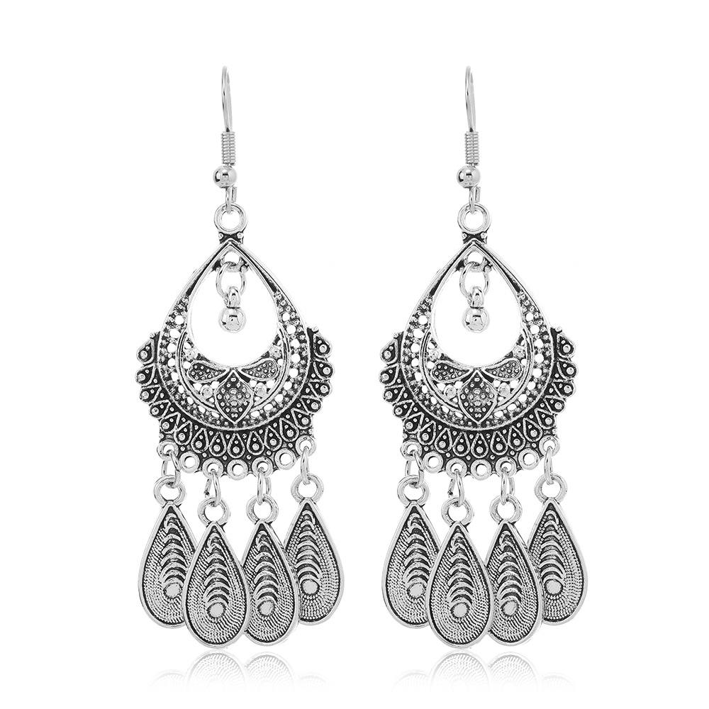 Retro Ethnic Style Fringed Earrings Women'S Long Temperament Versatile Earrings Fashion Personality Exotic Earrings