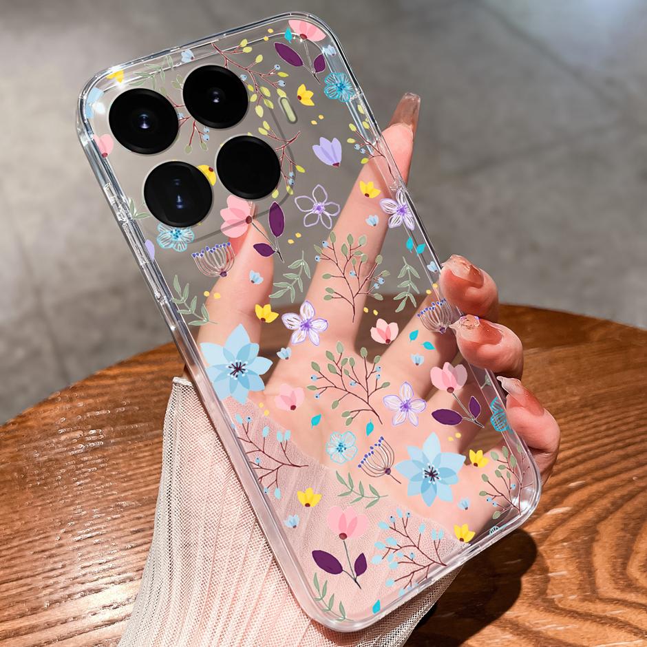 Case For Xiaomi17T 17Ultra Beautiful Flower Astronaut Anti-Fingerprint Transparent Shell For Xiaomi 17T 17 Ultra Coque Funda