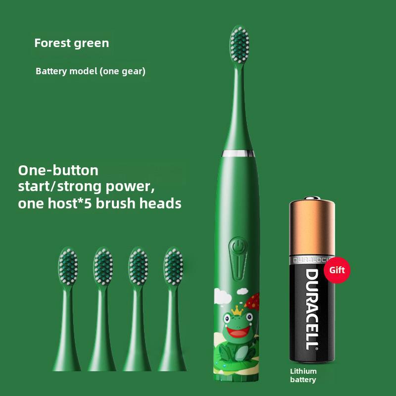 Waterproof Ultrasonic Kids' Electric Toothbrush - Cute Cartoon Design, Soft Bristles, IP7 Rated, Perfect Gift