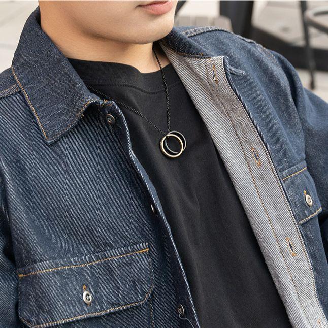 Emporio Armani Couples Ring Necklace Steel Sweet Love Stainless Steel Necklace Men necklace EGS2760001