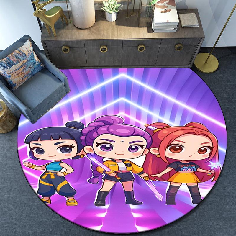 Kpop Demon Hunters: Starlight Adventure Round Rug for Livingroom,Bedroom, Palyroom, Chair Rug, Area rug, Circle Carpet, Fan Christmas gift